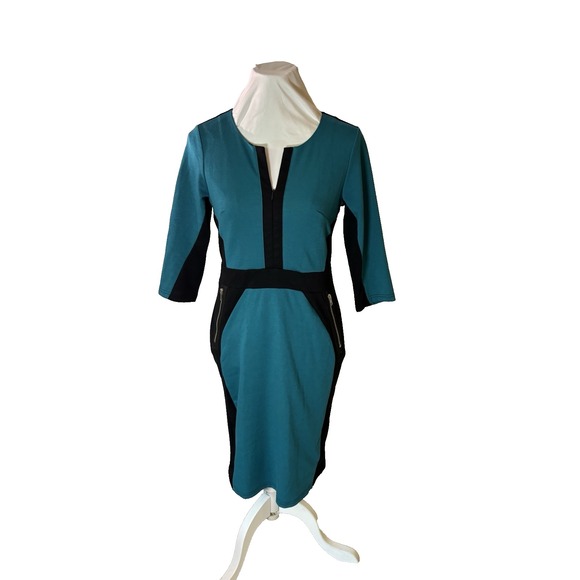 Homeyee Sz‎ 8, Women's Stretch Tunic Pencil Sheath Dress Blue, april warnecke - Picture 4 of 14